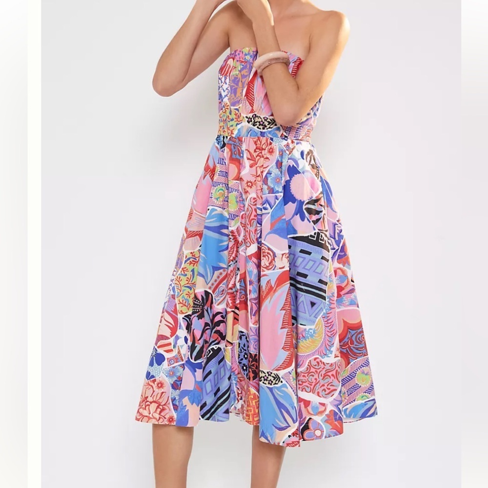 Anthropologie Alexandra Farmer Painterly Midi Dress NWOT
